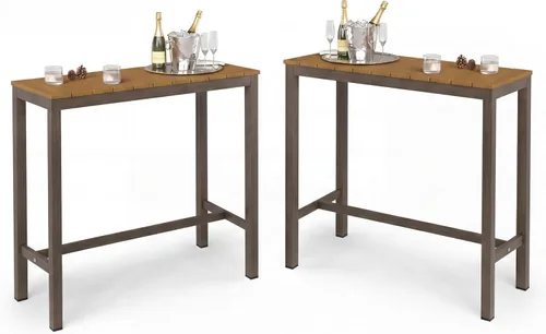 Vista 13 de Cozyman Mesa de bar para exteriores, mesa de consola de barra de patio de 38 pulgadas, mesa de consola de barra de patio de 38 pulgadas, parte