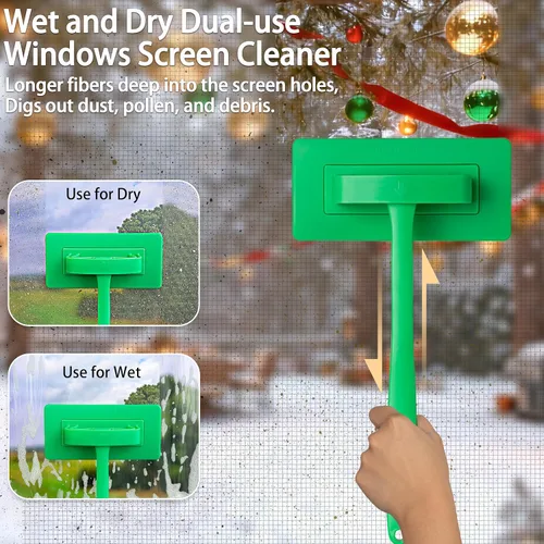 Vista 3 de MyLifeUNIT 2 paquetes de limpiador de pantalla de malla, cepillo de limpieza de pantalla de ventana desmontable, herramienta de limpieza de pantalla