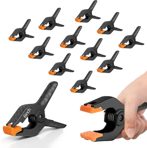 Vista 11 de EMART Paquete de 12 abrazaderas de resorte resistentes de plástico de 4.5 pulgadas, abrazaderas profesionales grandes para soporte de telón