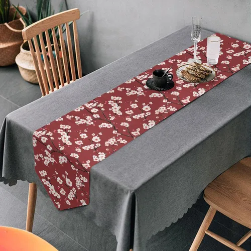 Vista 17 de MNSRUU Table Runner, Christmas Christmas Tree Snowflake Dining Coffee Table Runner for Wedding Farmhouse Home Kitchen Décor, 70 Inches Long