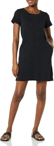 Vista 4 de Tienda Essentials Minidress de algodón de manga corta y cintura elástica para mujer