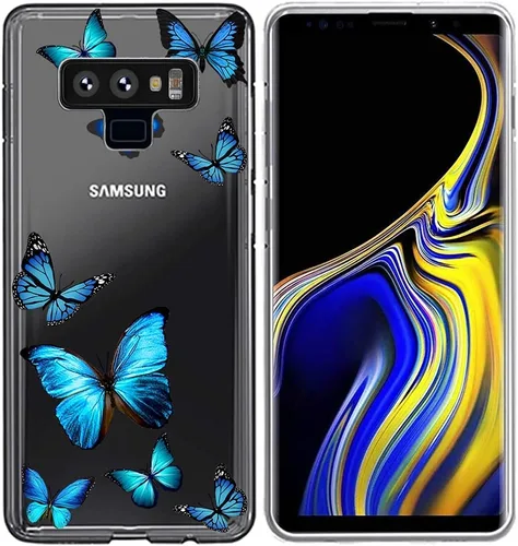 Vista 3 de Funda para Galaxy Note 9, Samsung Note 9 para niñas y mujeres, delgada, a prueba de golpes, patrón transparente, suave, flexible, TPU trasero, funda