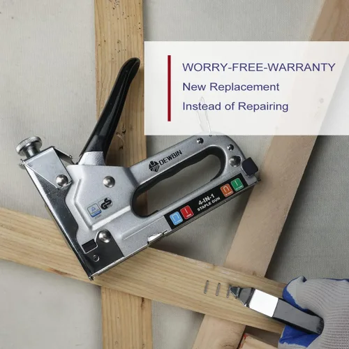 Vista 7 de Pistola grapadora para tapicería resistente, DEWBIN 4 en 1 con 2000 grapas, removedor, grapadora manual con ajuste de potencia para madera