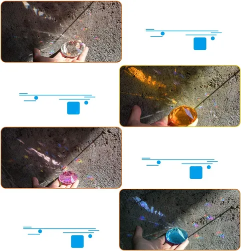 Vista 7 de Pisapapeles de diamante de cristal grande de 60 mm con soporte, joyas, decoraciones de boda, centros de mesa, decoración para el hogar (6 cm, ámbar)