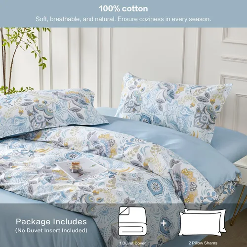 Vista 358 de SAPHREAS Juego de funda de edredón de algodón, tamaño King, a cuadros color gris oscuro y gris, geométrico, 3 piezas, 1 funda de edredón y 2 fundas