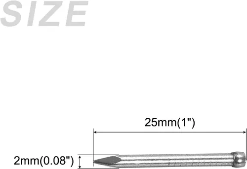 Vista 2 de METALLIXITY Uñas de acabado (0.079 x 0.984 in), 100 unidades, clavos de acero al carbono, para zócalo de carpintería