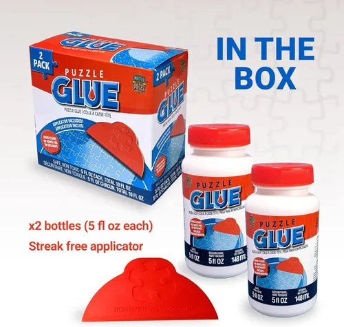 Vista 7 de MasterPieces – Pegamento para rompecabezas con esparcidor de plástico ancho, fácil de aplicar, se seca rápido y transparente, protege rompecabezas
