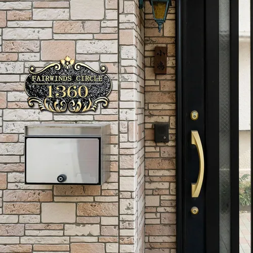 Vista 5 de Placa personalizada de dirección de casa, letrero de dirección de nombre de calle personalizado para números de casa, placa para buzón de garaje