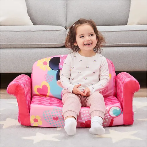Vista 2 de Muebles Marshmallow para niños, sofá de espuma 2 en 1, Minnie Mouse, por Spin Master