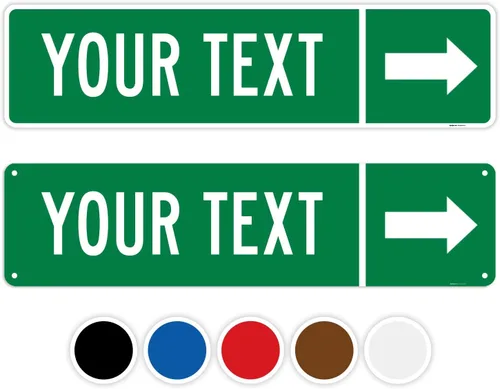 Vista 20 de Letrero direccional personalizado, letrero de flecha de calle de dirección personalizada, 4 x 18 pulgadas, ACM, resistente a la decoloración