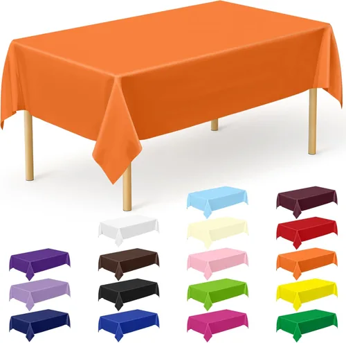 Vista 89 de QZYL 4 manteles de picnic con fundas de banco, manteles de plástico negro, 54 x 108 pulgadas, fundas rectangulares desechables impermeables