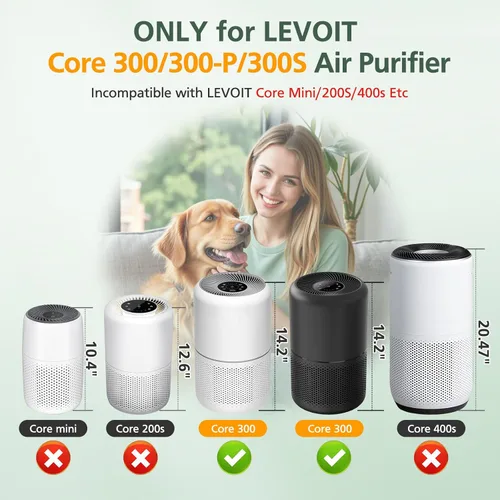 Vista 2 de Filtro de repuesto Core 300 para removedor de humo LEVOIT Core 300 Core300-P Core 300S Core 300S/P VortexAir purificador de aire, Core 300-RF, HEPA