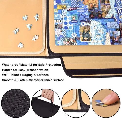 Vista 4 de Tablero de rompecabezas de 1500 piezas, tablero de rompecabezas portátil, tablero de mesa de rompecabezas, organizador de rompecabezas con bandejas