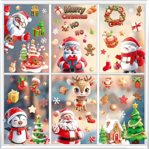 Adhesivos navideños y calcomanías de Navidad para decoración de ventanas