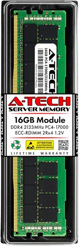 Vista 86 de A-Tech 4GB DDR4 2133MHz PC4-17000 ECC RDIMM 1Rx8 Single Rank 1.2V ECC Registered DIMM de 288 pines Módulo de actualización de memoria RAM