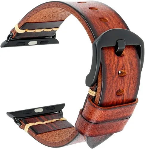 Vista 17 de REZERO Correas de reloj inteligentes compatibles con Apple Watch, correas de reloj de cuero curtido vegetal, correas de reloj de repuesto