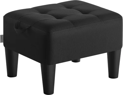 Vista 10 de SONGMICS Taburete para pies con patas, Otomán Taburete Pequeño, Asiento de Terciopelo con Cojín Grueso, para Sala de Estar, Dormitorio, Entrada