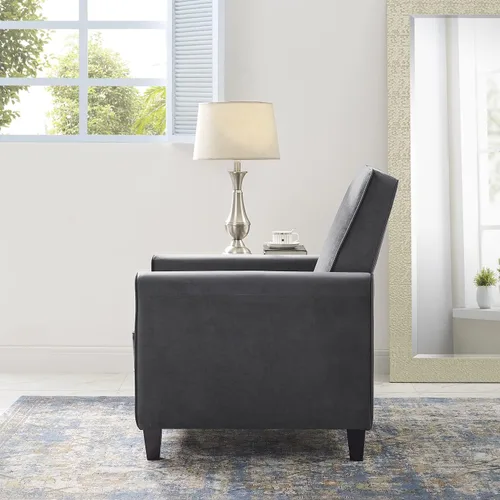 Vista 4 de Asiento de cine en casa, sillas reclinables con respaldo de empuje, silla reclinable, reclinables pequeños para espacios pequeños con reposapiés