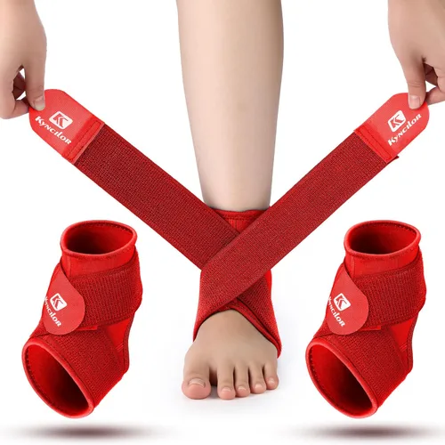 Vista 16 de Honoson 2 tobilleras de neopreno transpirable para niños, manga de compresión para alivio de tendinitis de Aquiles, soporte elástico para pie