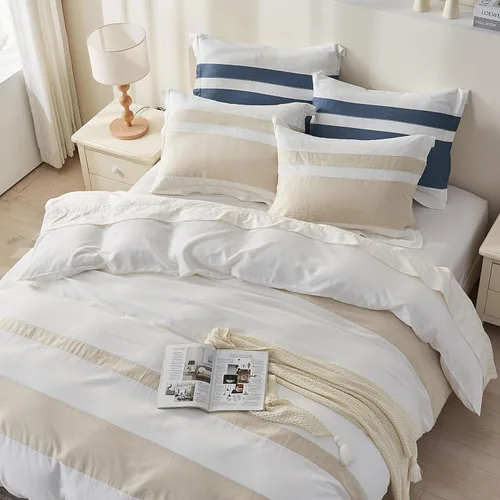 Vista 48 de Simple&Opulence Juego de funda de edredón de lino francés de 88 x 92 pulgadas, 5 piezas (1 funda de edredón, 4 fundas de almohada), mezcla de lino