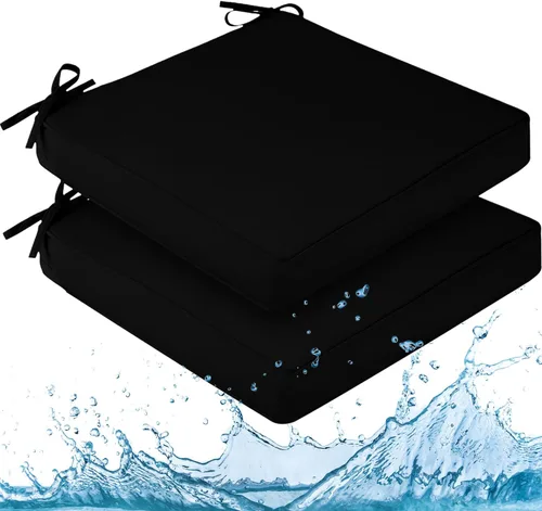 Vista 19 de downluxe Cojines impermeables para sillas de exterior para muebles de patio, cojín para silla de patio de 18 x 18 x 2 pulgadas con lazos ajustables