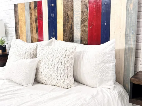 Vista 128 de Diseño mixto: cabecero hecho a mano. Se monta en pared: Fácil instalación:, Madera, Mezcla de todo terreno.