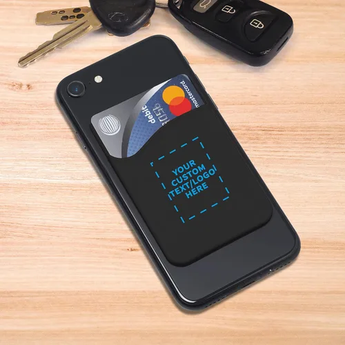 Vista 6 de DISCOUNT PROMOS Maya Basic - Juego de 100 carteras de silicona para teléfono, texto personalizable, logotipo, adhesivo fuerte, tamaño estándar