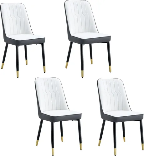 Vista 23 de Juego de 2 sillas de comedor para sala de estar, cocina, dormitorio, Sillas De Comedor para Comedor, cómodas y modernas, de piel sintética, patas