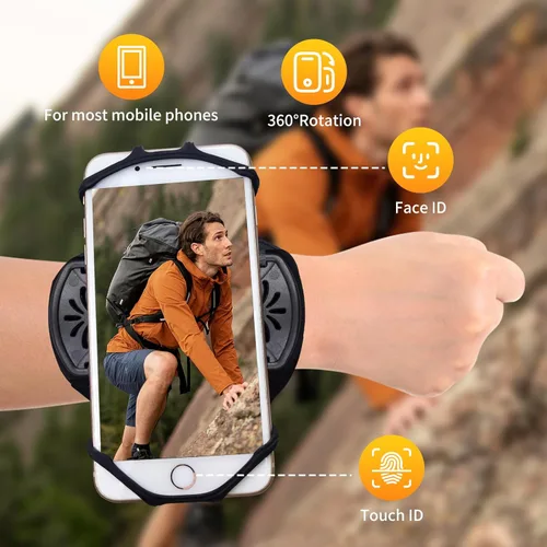 Vista 5 de Banda de brazo para teléfono para correr extraíble, rotación de 360° adecuada para iPhone 16/15/14/13/12/Pro/Pro Max/XS/X/8/7/6/para teléfonos