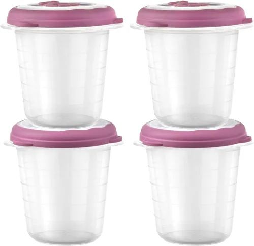 Vista 2 de Recipientes de plástico para sopa de 12 oz con tapas reutilizables, aptos para congelador, herméticos, recipientes de almacenamiento de alimentos