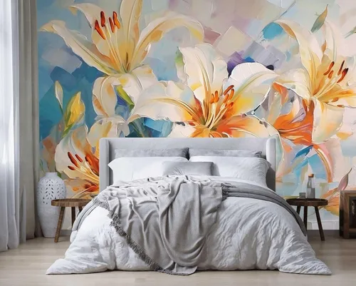 Vista 29 de Jdayda Mural de papel tapiz de bosque brumoso, mural de pared grande de bosque vintage para sala de estar, dormitorio, baño (no autoadhesivo)