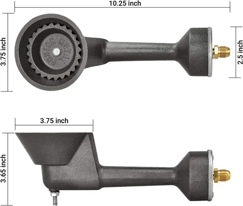 Vista 3 de onlyfire Quemador redondo de reemplazo de hierro fundido de propano de alta presión con orificio de latón