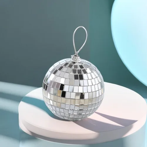 Vista 4 de 10 piezas de mini bola de discoteca colgantes, pequeñas bolas de discoteca de espejo para decoración de pasteles, decoración de bolas de discoteca