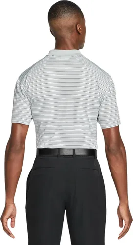 Vista 2 de Nike Polo de golf Dri-FIT Victory Stripe para hombre, Gris ahumado claro/blanco