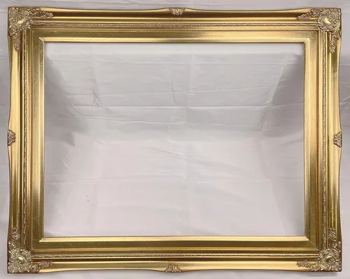 Vista 2 de TP Picture Frame 24 x 36 inch Antique Gold Ornate Baroque Wood (No Glass and Backing) 3” Wide