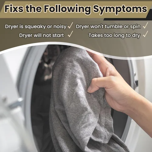 Vista 5 de Kit de rodillo de secadora mejorado para piezas de secadora LG Kenmore, el kit de reparación de secadora incluye rodillos de secadora 4581EL2002L