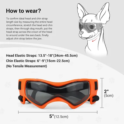 Vista 4 de Enjoying Gafas para perros pequeños, gafas de sol de protección UV para perros de razas pequeñas, gafas para perros al aire libre, antivahoviento