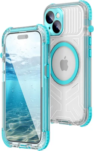 Vista 26 de WIFORT Funda impermeable para iPhone 15, [IP68 bajo el agua a prueba de polvo] [pantalla integrada] [15 pies a prueba de golpes militar], cubierta