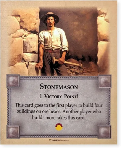 Vista 9 de Professions Victory Point Cards, Bricklayer, Stonemason, Farmer, Shepherd, Lumberjack, compatible with Catan's Settlers of Catan 5th Edition
