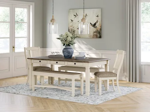 Vista 19 de Signature Design by Ashley Bolanburg - Juego de 2 sillas tapizadas de comedor de 20 pulgadas, color blanco antiguo