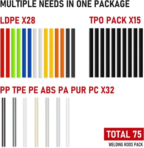 Vista 6 de Kit de Soldadura de Plástico Deluxe RX WELD, Kit de Reparación de Soldador de 100W para Parachoques de Coche Automotriz