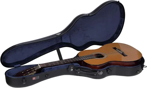 Vista 21 de Crossrock Funda de policarbonato para guitarra clásica, carcasa rígida 4/4 antiarañazos con bloqueo TSA, correas de mochila, interior de terciopelo