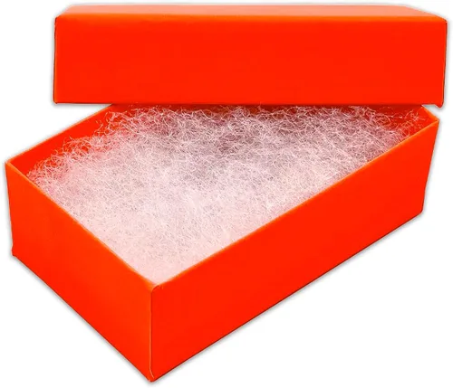 Vista 7 de TheDisplayGuys - Paquete de 25 cajas de regalo de papel kraft neón relleno de algodón #21 - Azul (2 5/8 x 1 5/8 x 1 pulgadas)