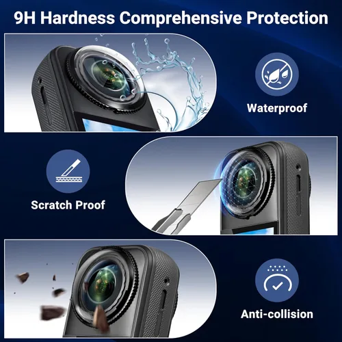 Vista 3 de STARTRC VCR Protector de lente para Insta360 X5, cubierta protectora de lente de PC con revestimiento antirreflectante para accesorios Insta 360 X5