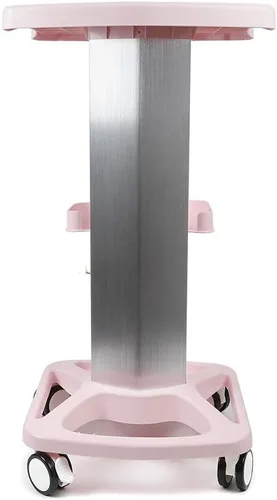 Vista 4 de 3 niveles de salón de belleza Stand Rolling Cart SPA Beauty Machine Holder Trolley Modern Beauty Equipment Cart Pink