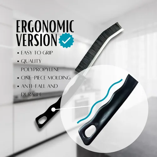 Vista 3 de Cepillo de limpieza de hendiduras de cerdas duras - Cepillos de limpieza pequeños - Cepillo limpiador de lechada - Cepillo de inodoro - Cepillo