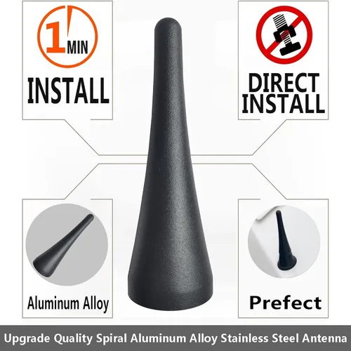 Vista 3 de Mástil de antena de aluminio de 3.8 pulgadas para Ford Mustang 2010-2014, para Ford Transit 2013-2022, para Lincoln MKZ 2013-2019, mástil de antena