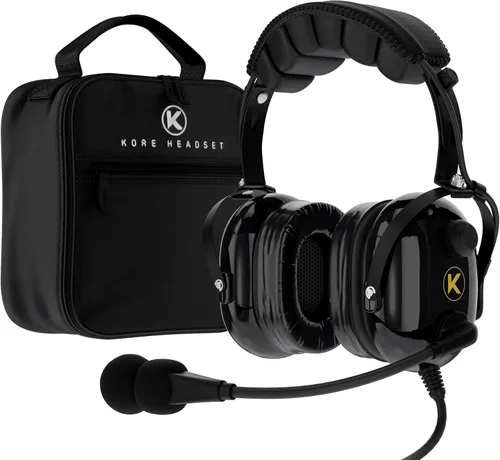 KORE AVIATION KA-1 - Auriculares de aviación general para pilotos, compatibilidad mono y estéreo, reducción pasiva de ruido, micrófono con