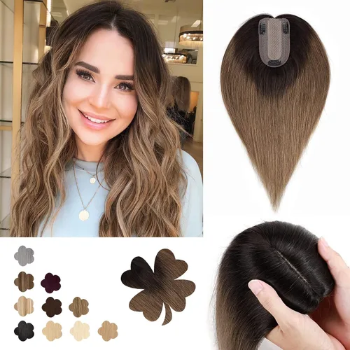 Vista 34 de Benehair Extensión de cabello humano con clip y flequillo fino, hecha a mano, base de seda, extensión de cabello liso y suave para mujeres, pérdida