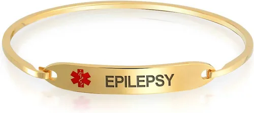 Vista 9 de Bling Jewelry Pulsera de identificación médica con grabado personalizable, elegante y con brazalete de 7 pulgadas para mujer, de acero inoxidable